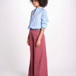 pantalone 4 tasche in misto lino SERENA XML01 197 BORGOGNA ps don't forget me 