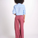pantalone 4 tasche in misto lino SERENA XML01 197 BORGOGNA ps don't forget me 