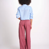 pantalone 4 tasche in misto lino SERENA XML01 197 BORGOGNA ps don't forget me 