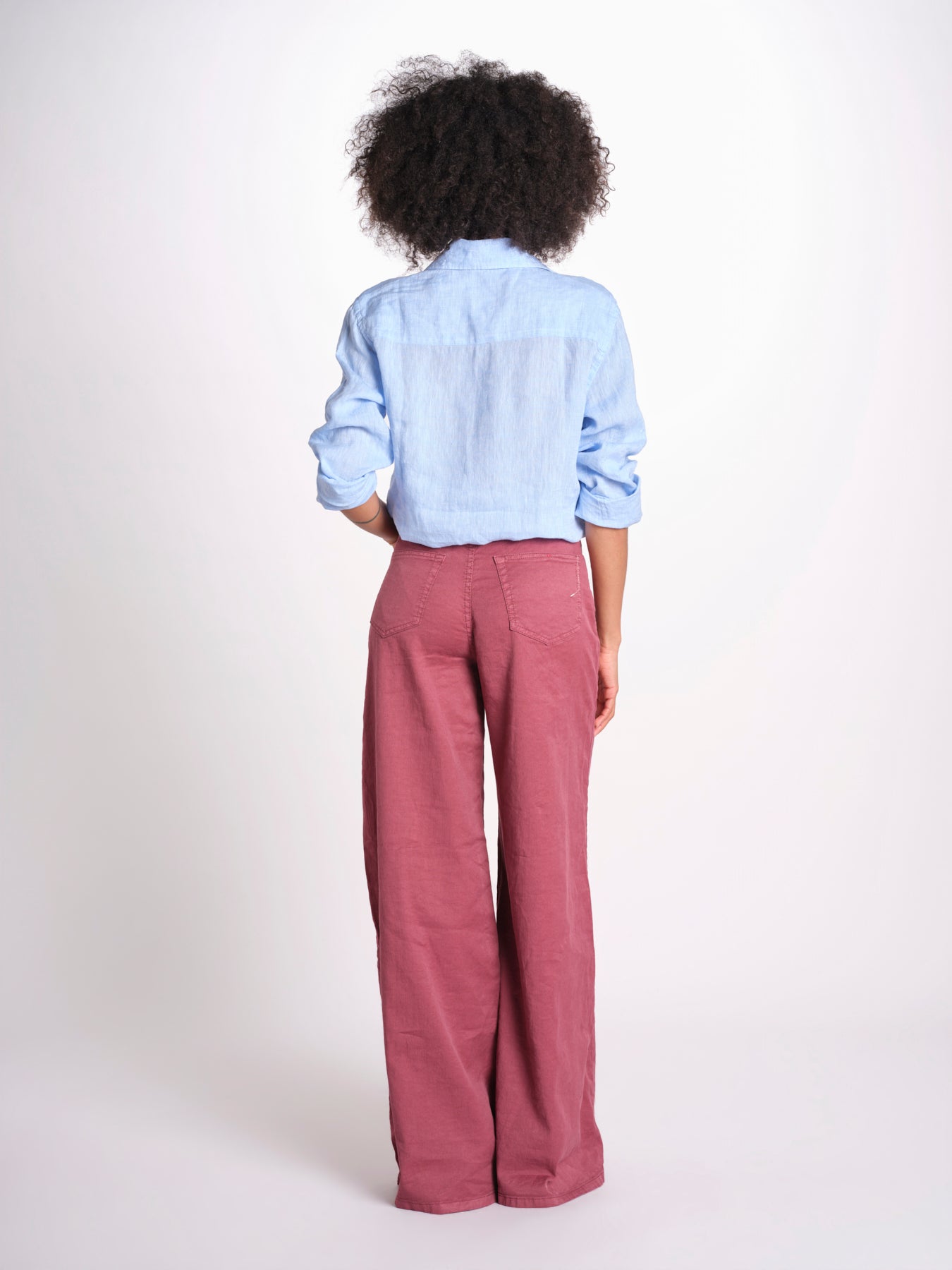 pantalone 4 tasche in misto lino SERENA XML01 197 BORGOGNA ps don't forget me 