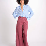 pantalone 4 tasche in misto lino SERENA XML01 197 BORGOGNA ps don't forget me 