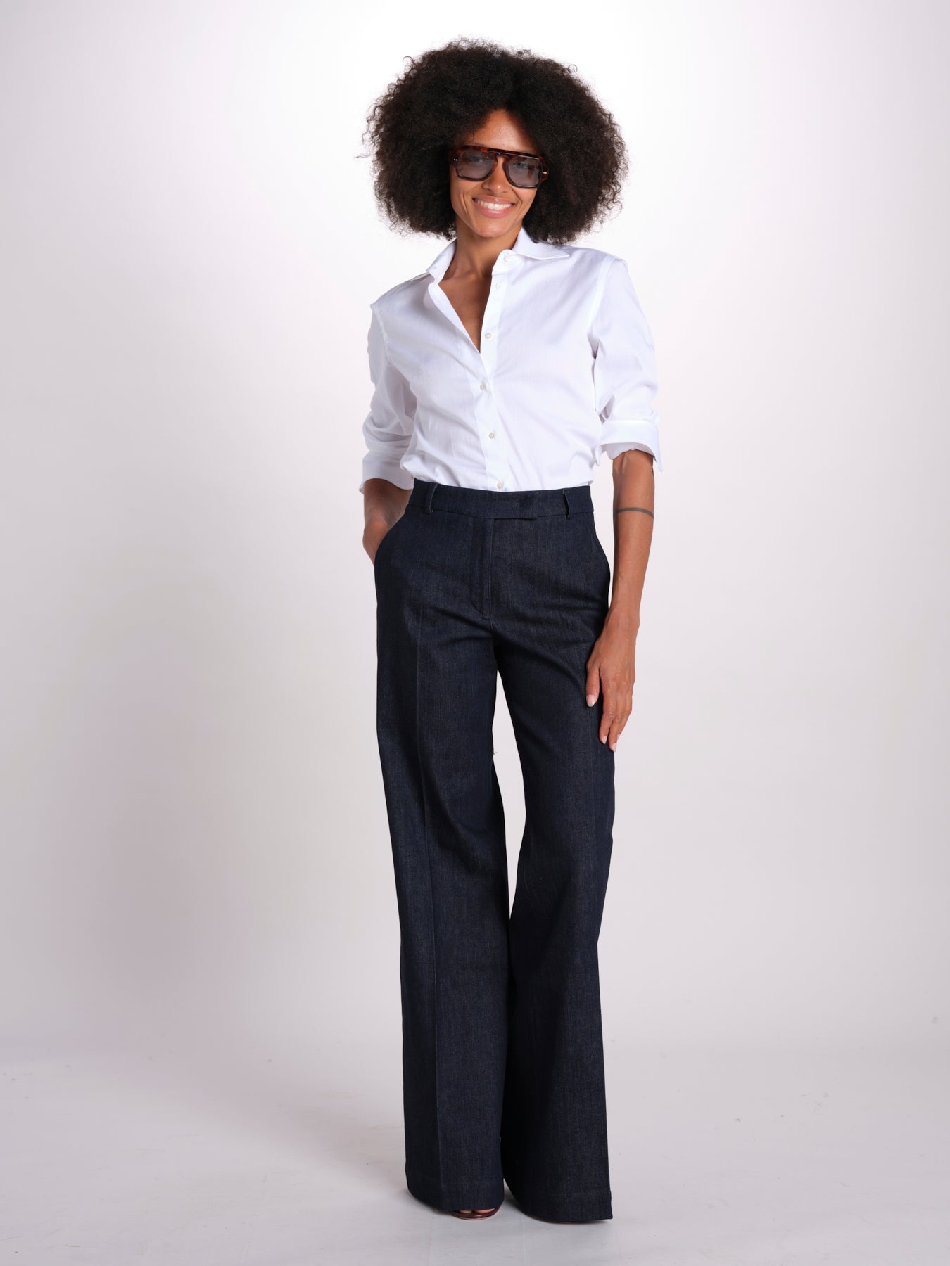 pantalone dritto in cotone MELODY 684 17015 quelledue 