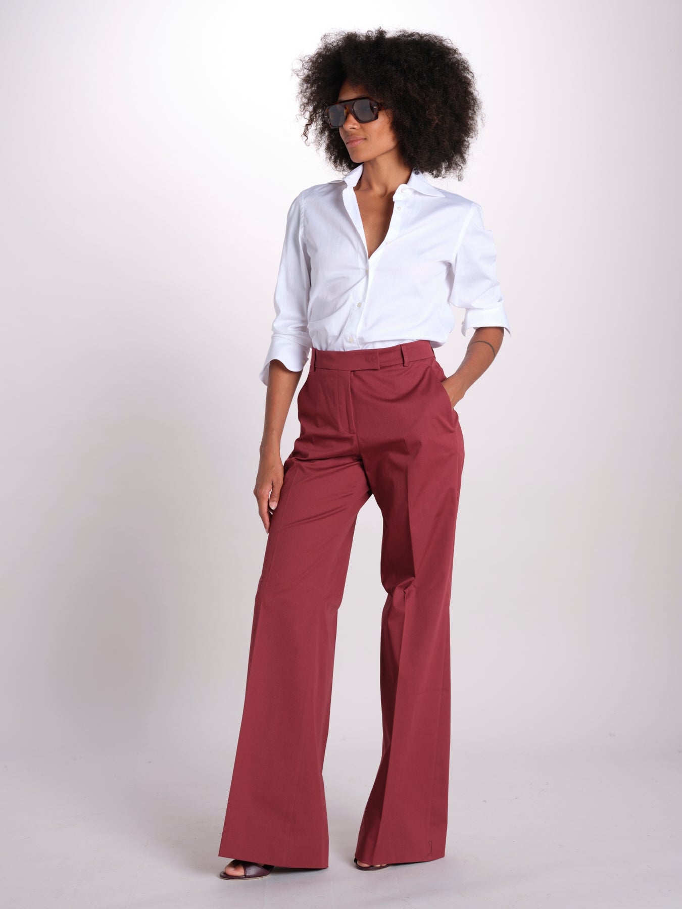pantalone dritto in cotone MELODY 684 17025 quelledue 