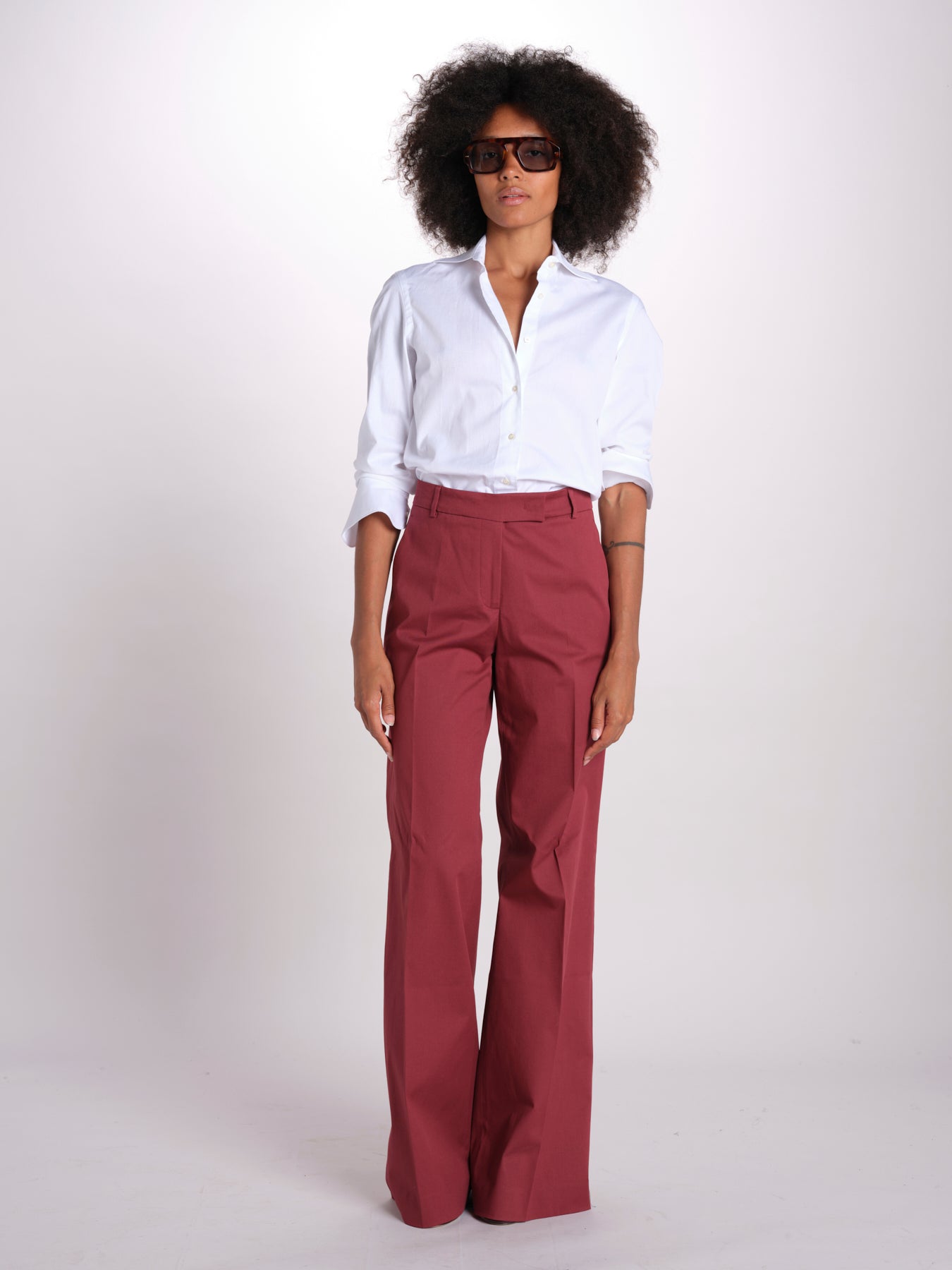 pantalone dritto in cotone MELODY 684 17025 quelledue 