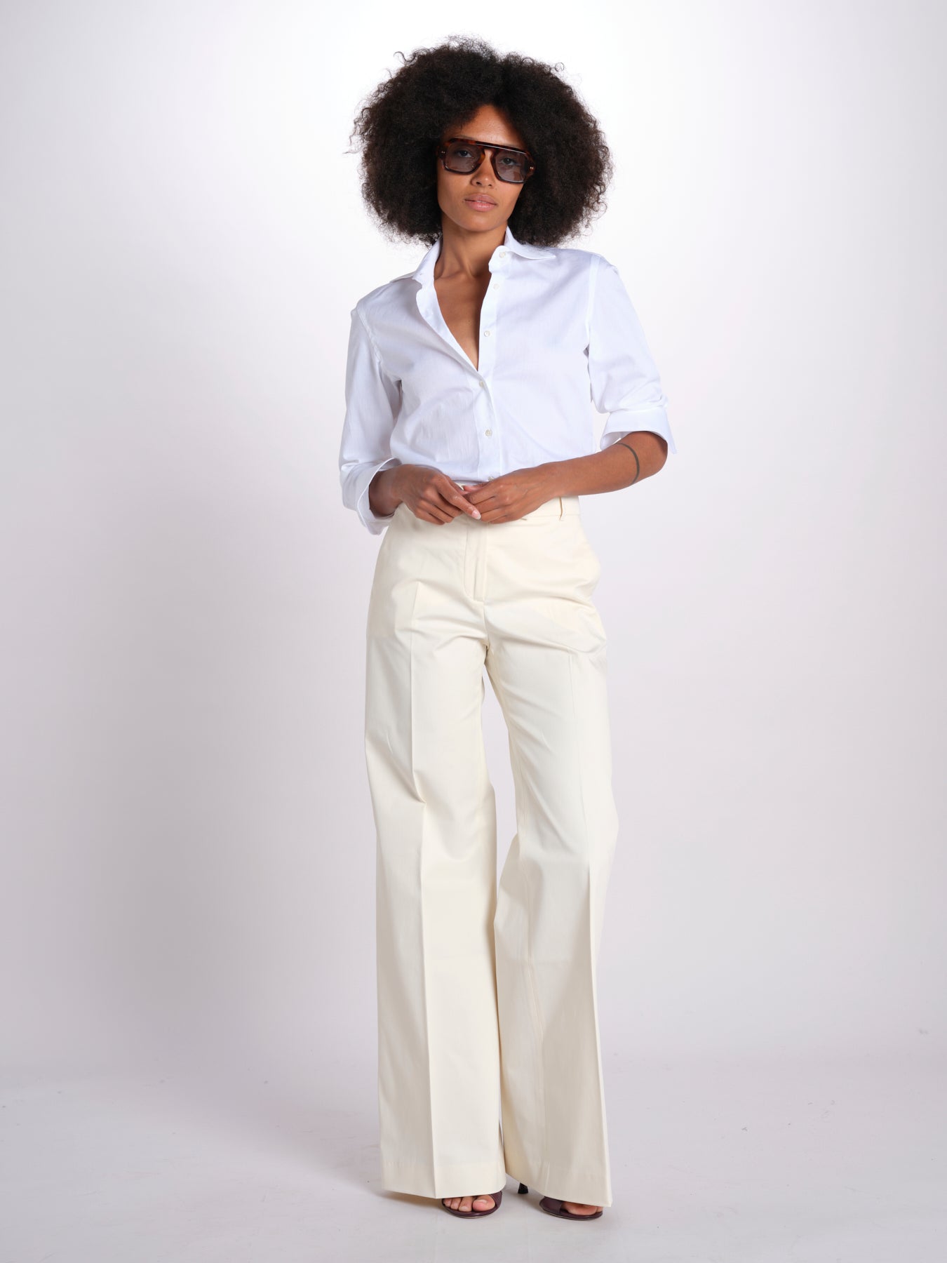 pantalone dritto in cotone MELODY 684 5410 quelledue 