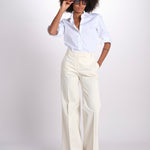 pantalone dritto in cotone MELODY 684 5410 quelledue 