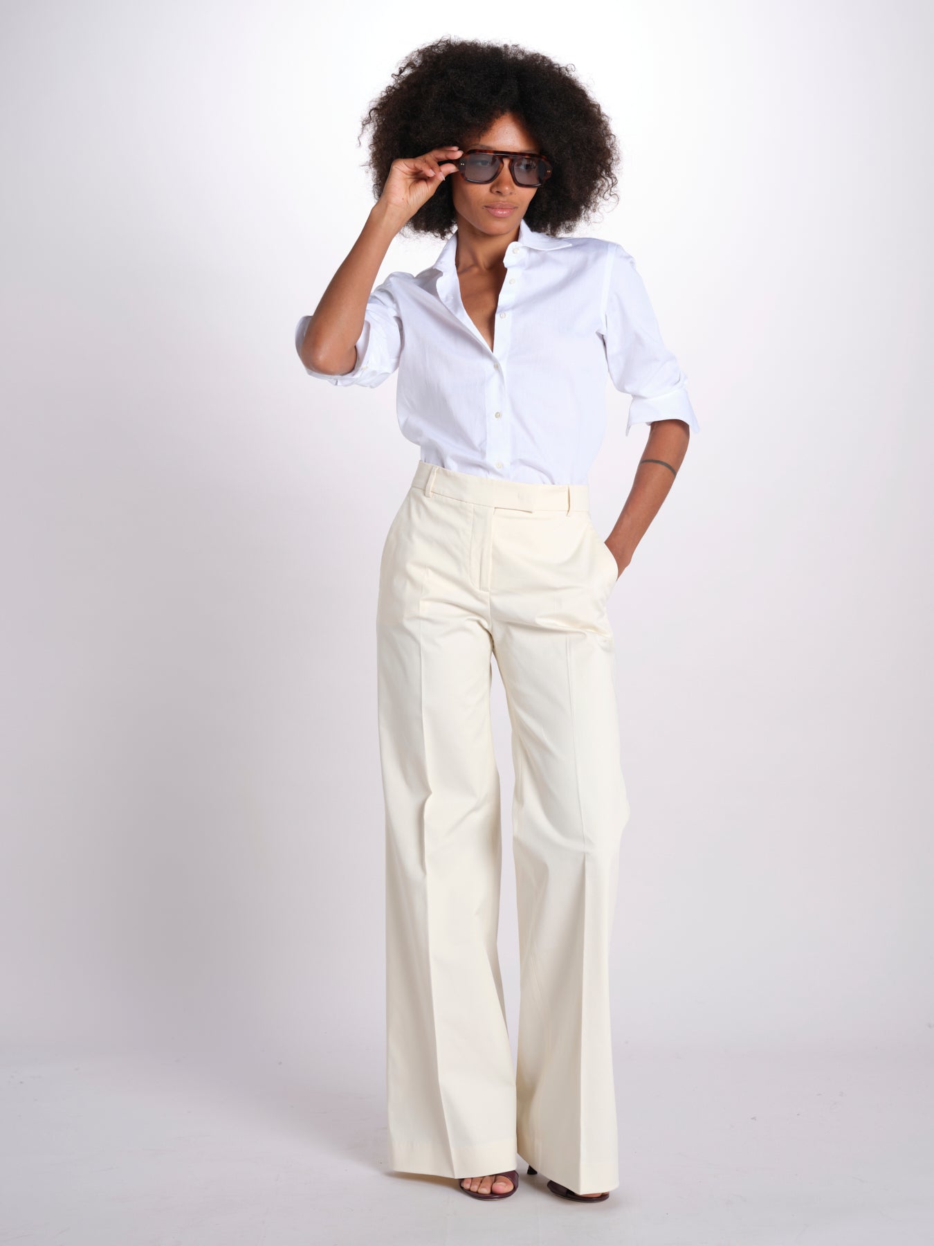 pantalone dritto in cotone MELODY 684 5410 quelledue 