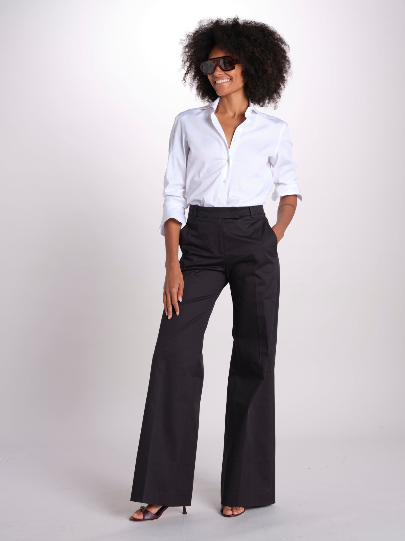 pantalone dritto in cotone MELODY 684 54 115 quelledue 
