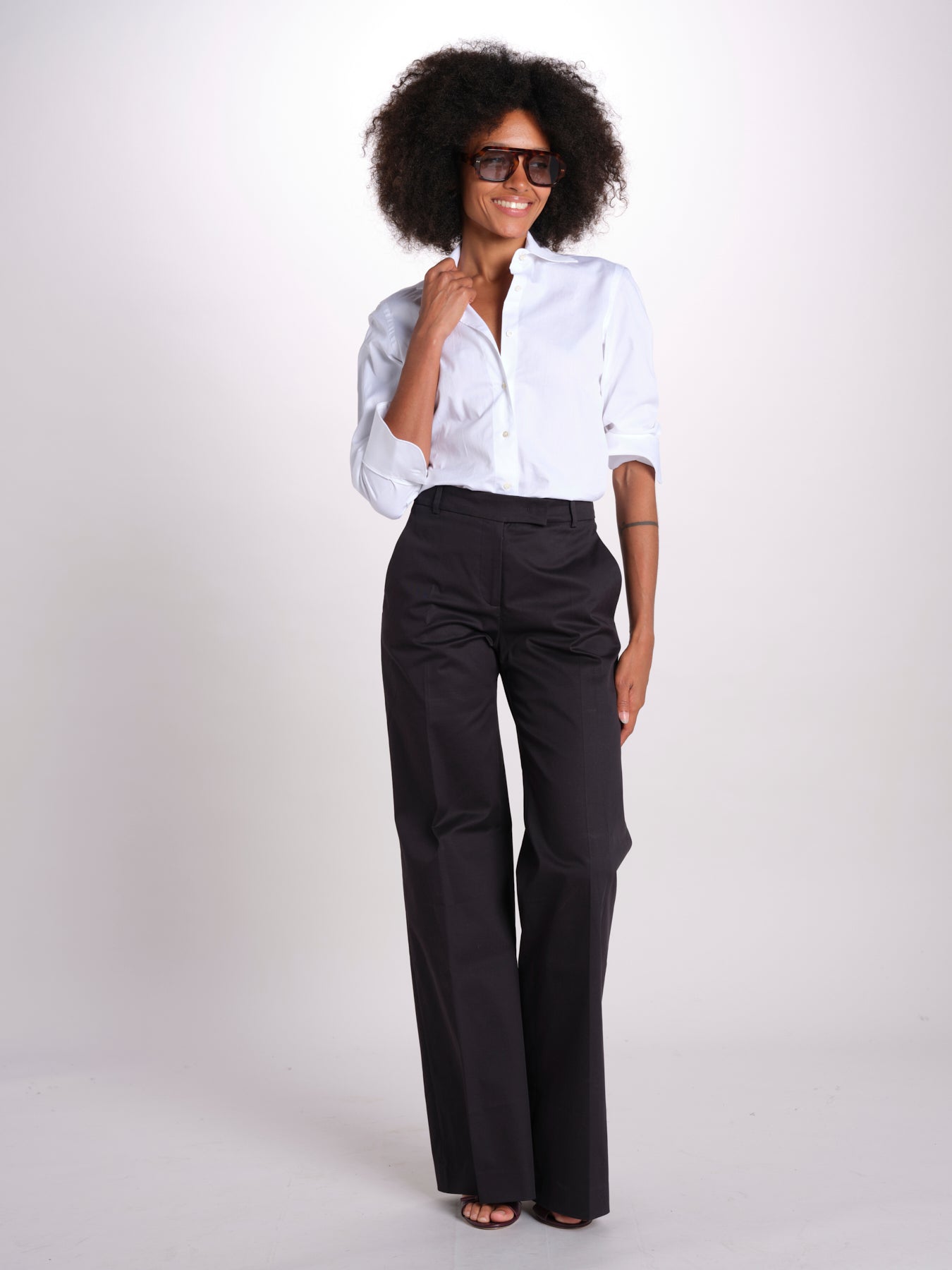 pantalone dritto in cotone MELODY 684 54 115 quelledue 