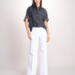 pantalone diritto in cotone MELODY L 684 54 14 BIANCO quelledue 