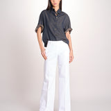 pantalone diritto in cotone MELODY L 684 54 14 BIANCO quelledue 