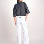 pantalone diritto in cotone MELODY L 684 54 14 BIANCO quelledue 