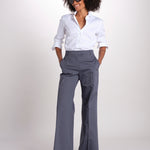 pantalone diritto in cotone MELODY L 684 54 70 SLATE quelledue 