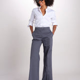 pantalone diritto in cotone MELODY L 684 54 70 SLATE quelledue 