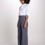 pantalone diritto in cotone MELODY L 684 54 70 SLATE quelledue 