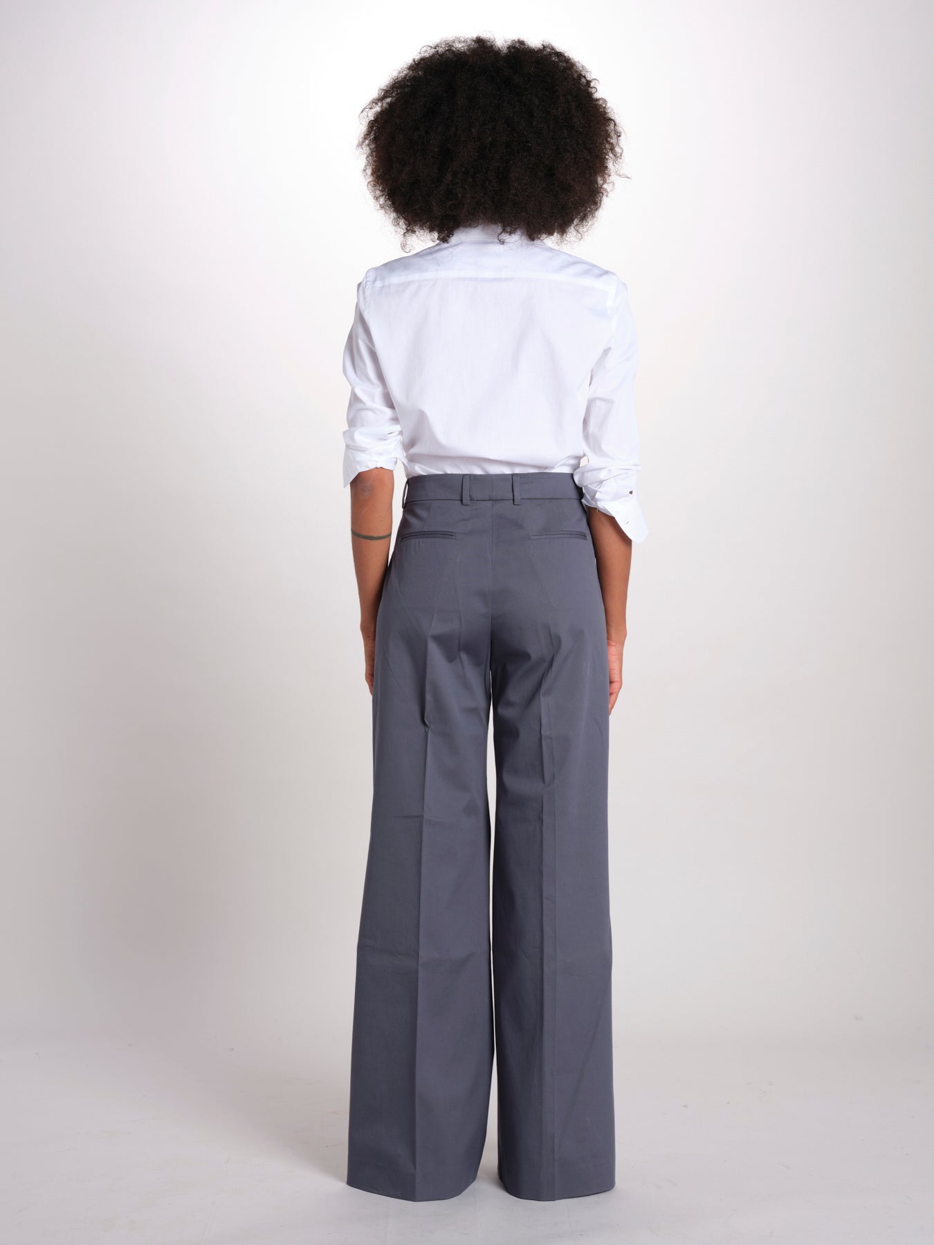 pantalone diritto in cotone MELODY L 684 54 70 SLATE quelledue 