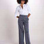 pantalone diritto in cotone MELODY L 684 54 70 SLATE quelledue 