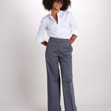 pantalone diritto in cotone MELODY L 684 54 70 SLATE quelledue 