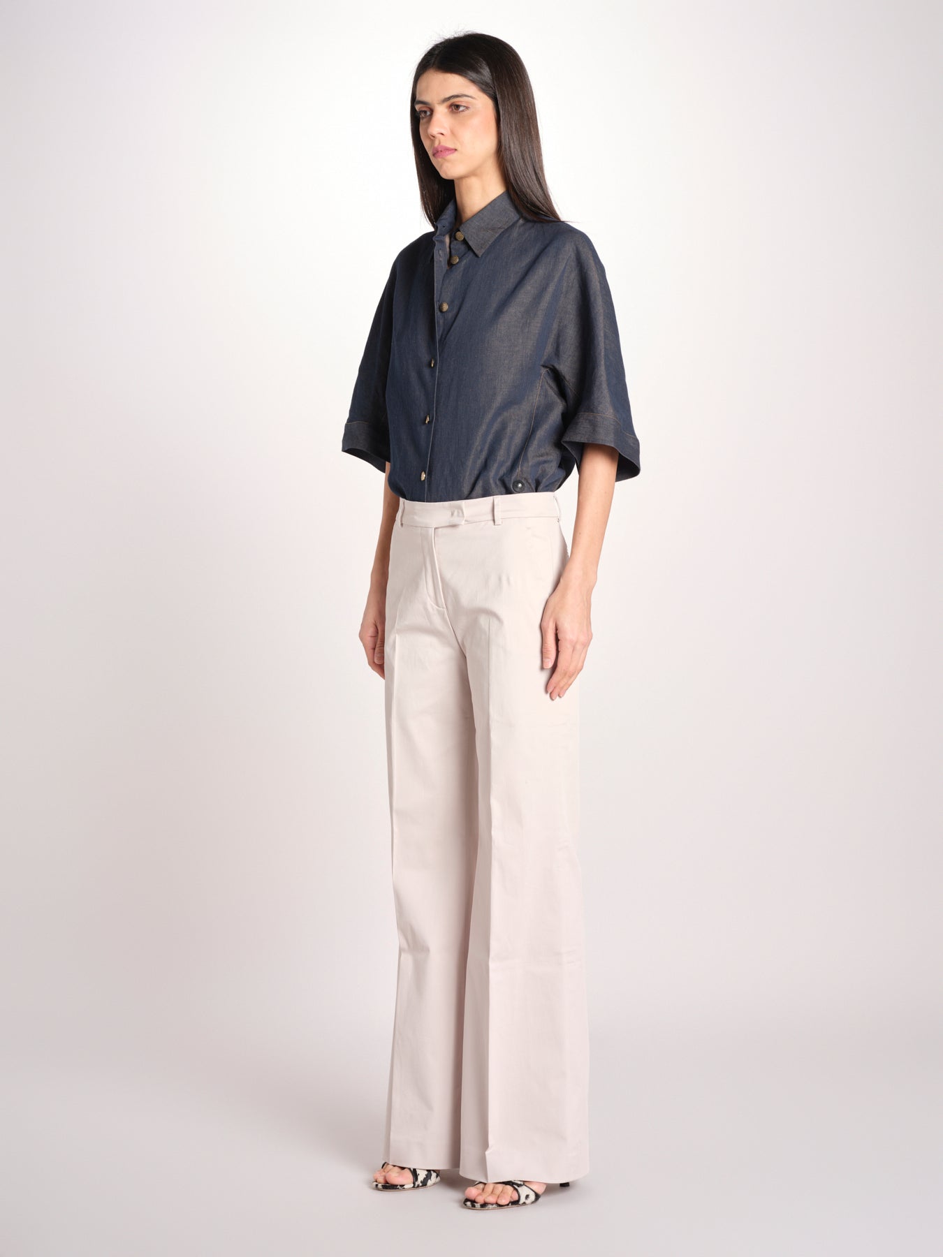 pantalone diritto in cotone MELODY L 684 54 85 PABBLE quelledue 