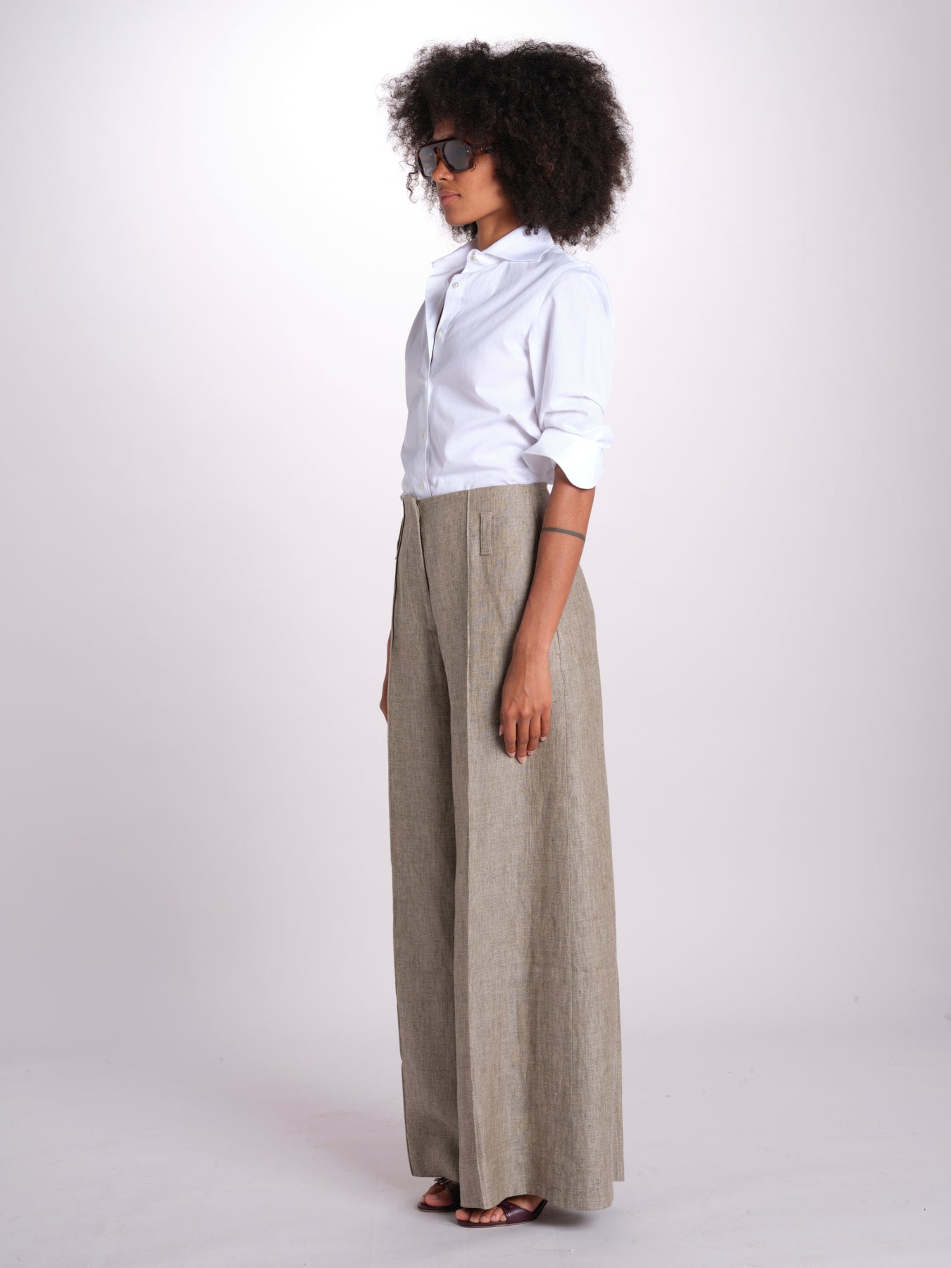pantalone largo con nervature ORIANA 540 50326 quelledue 