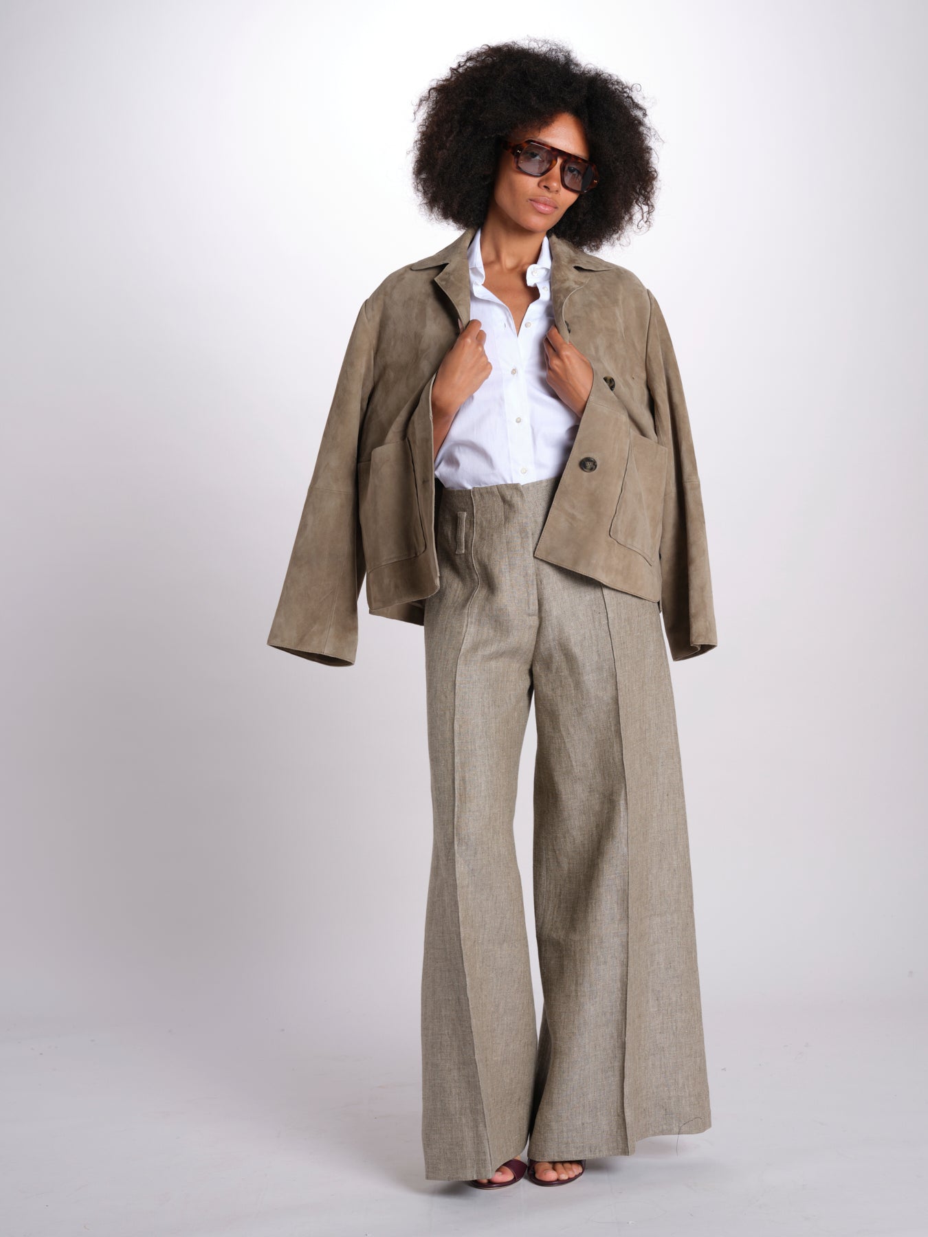 pantalone largo con nervature ORIANA 540 50326 quelledue 