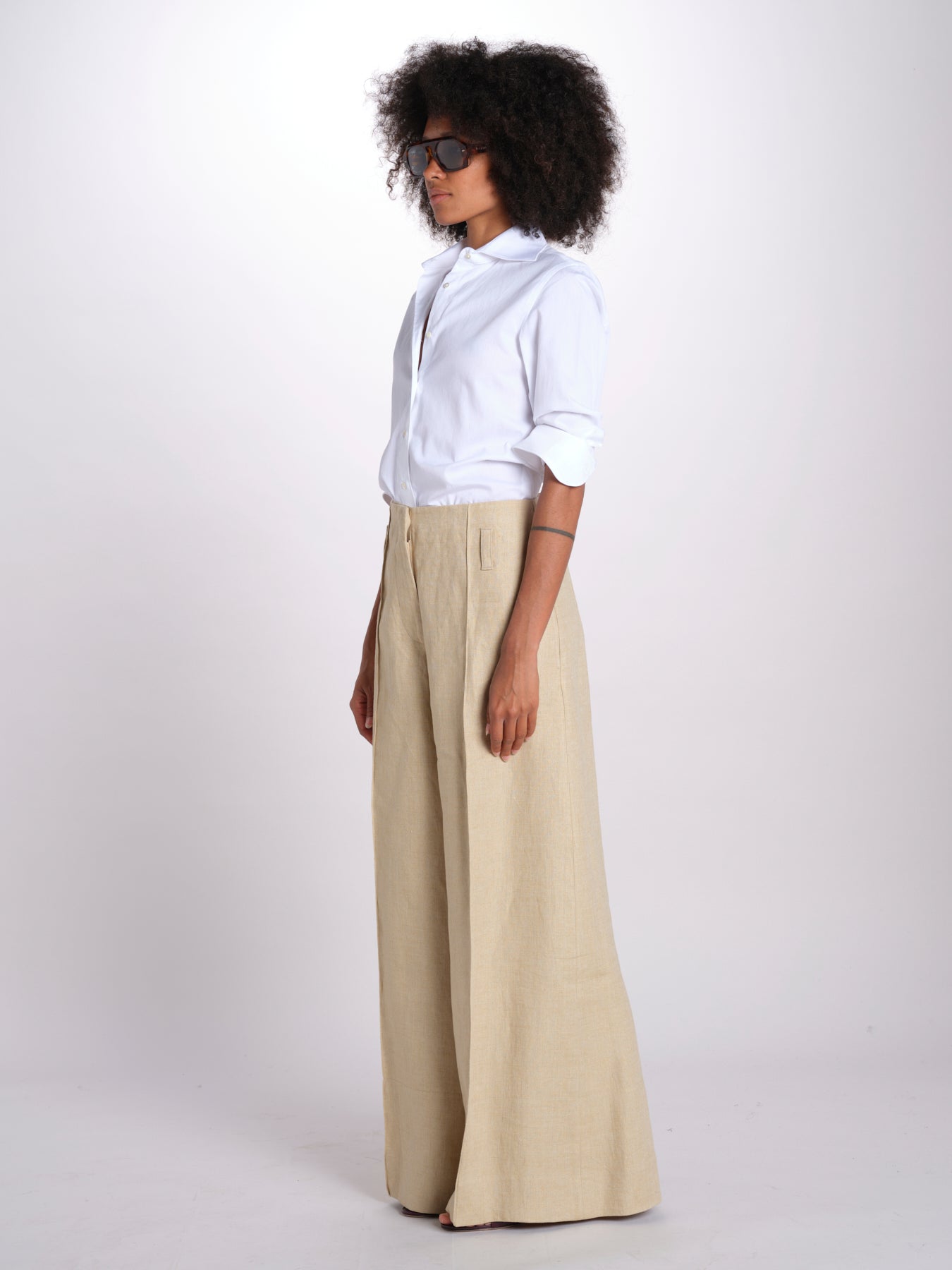 pantalone largo con nervature ORIANA 540 50340 quelledue 