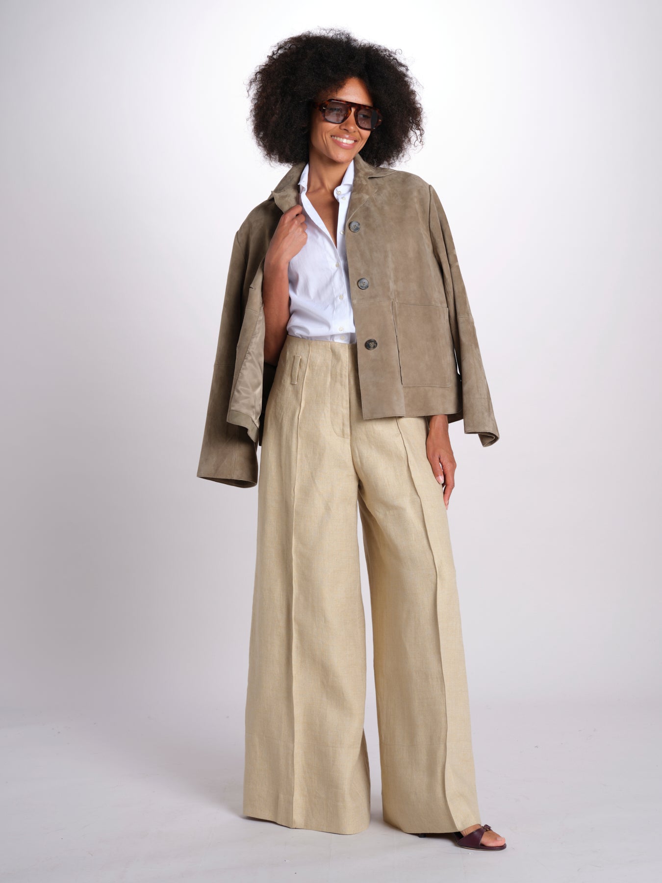 pantalone largo con nervature ORIANA 540 50340 quelledue 