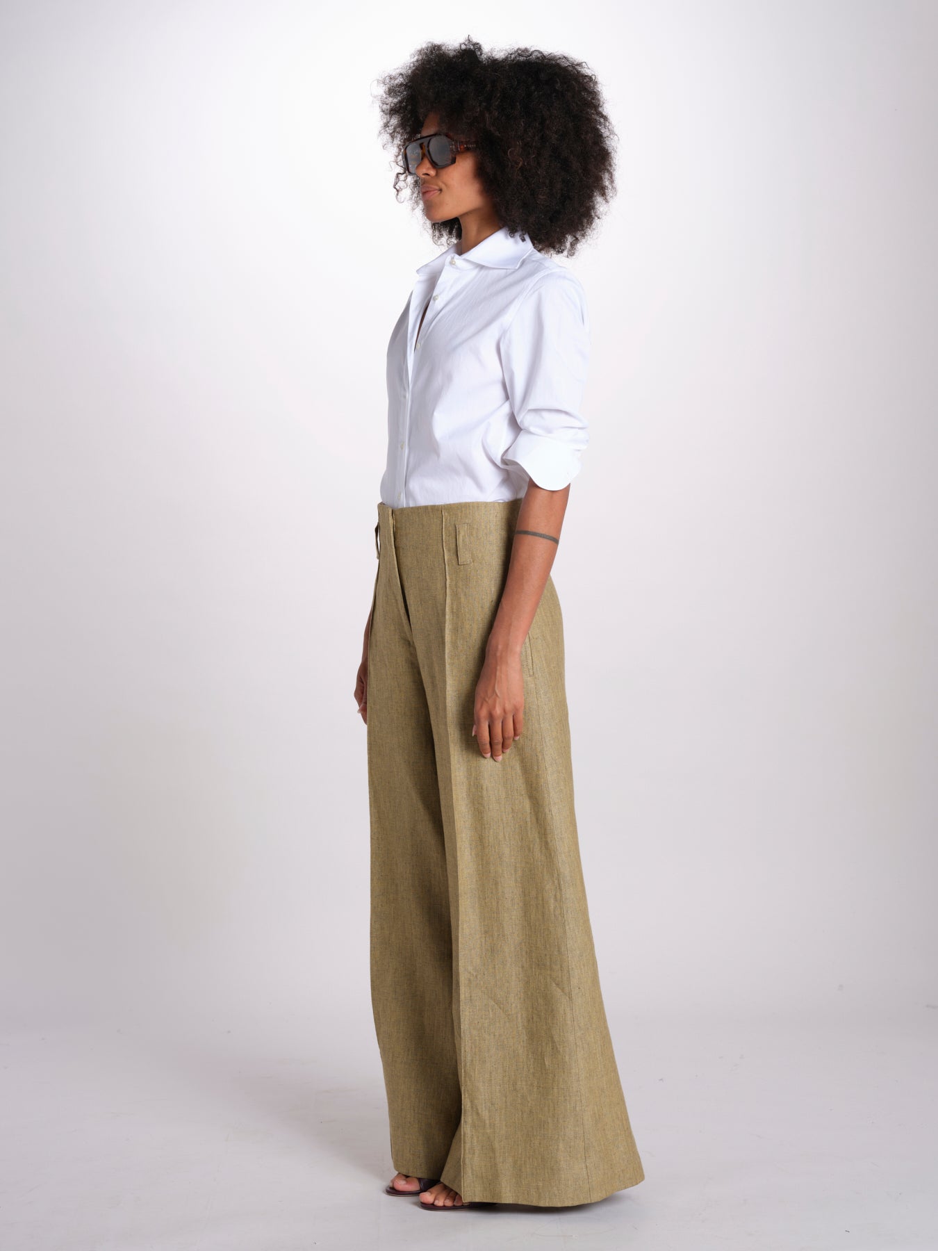 pantalone largo con nervature ORIANA 540 50352 quelledue 