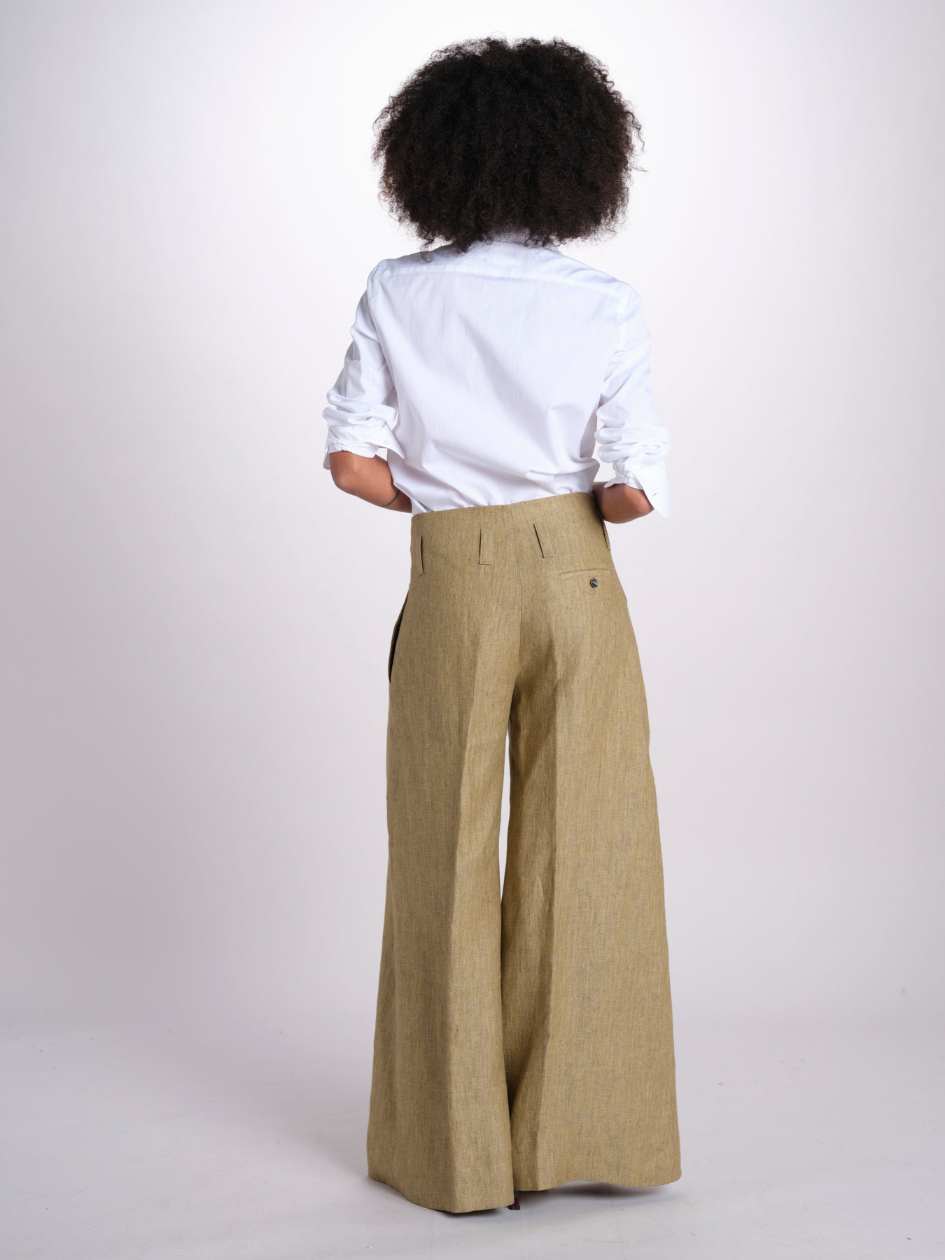 pantalone largo con nervature ORIANA 540 50352 quelledue 