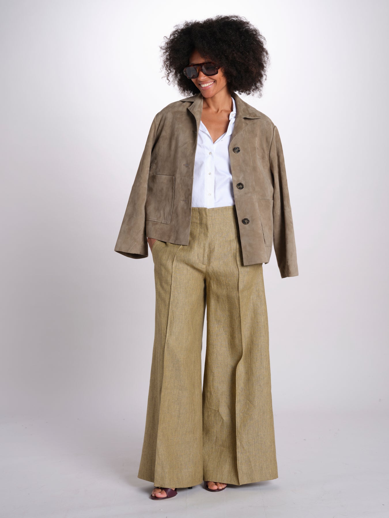 pantalone largo con nervature ORIANA 540 50352 quelledue 
