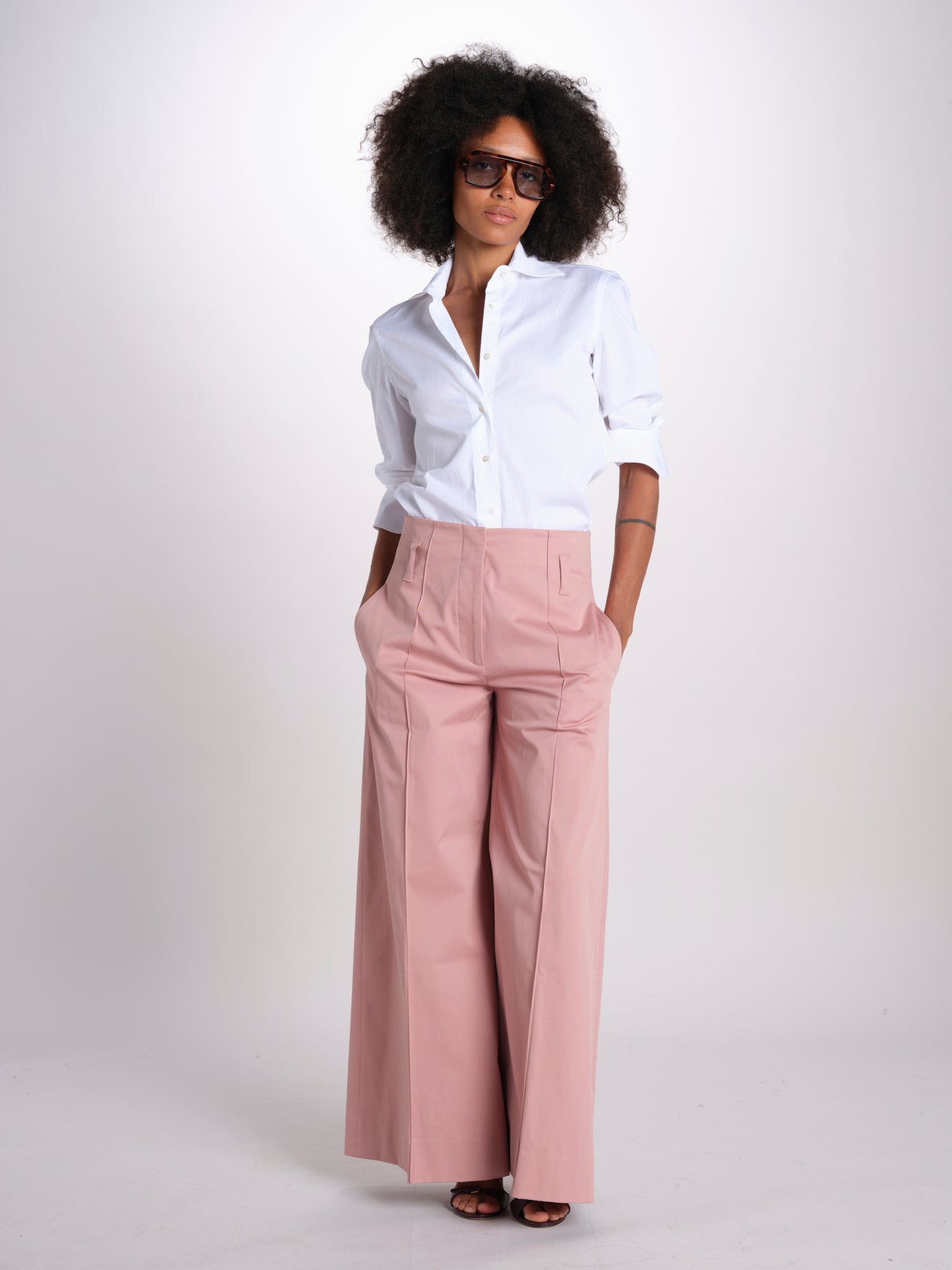 pantalone largo con nervature ORIANA 540 54165 quelledue 