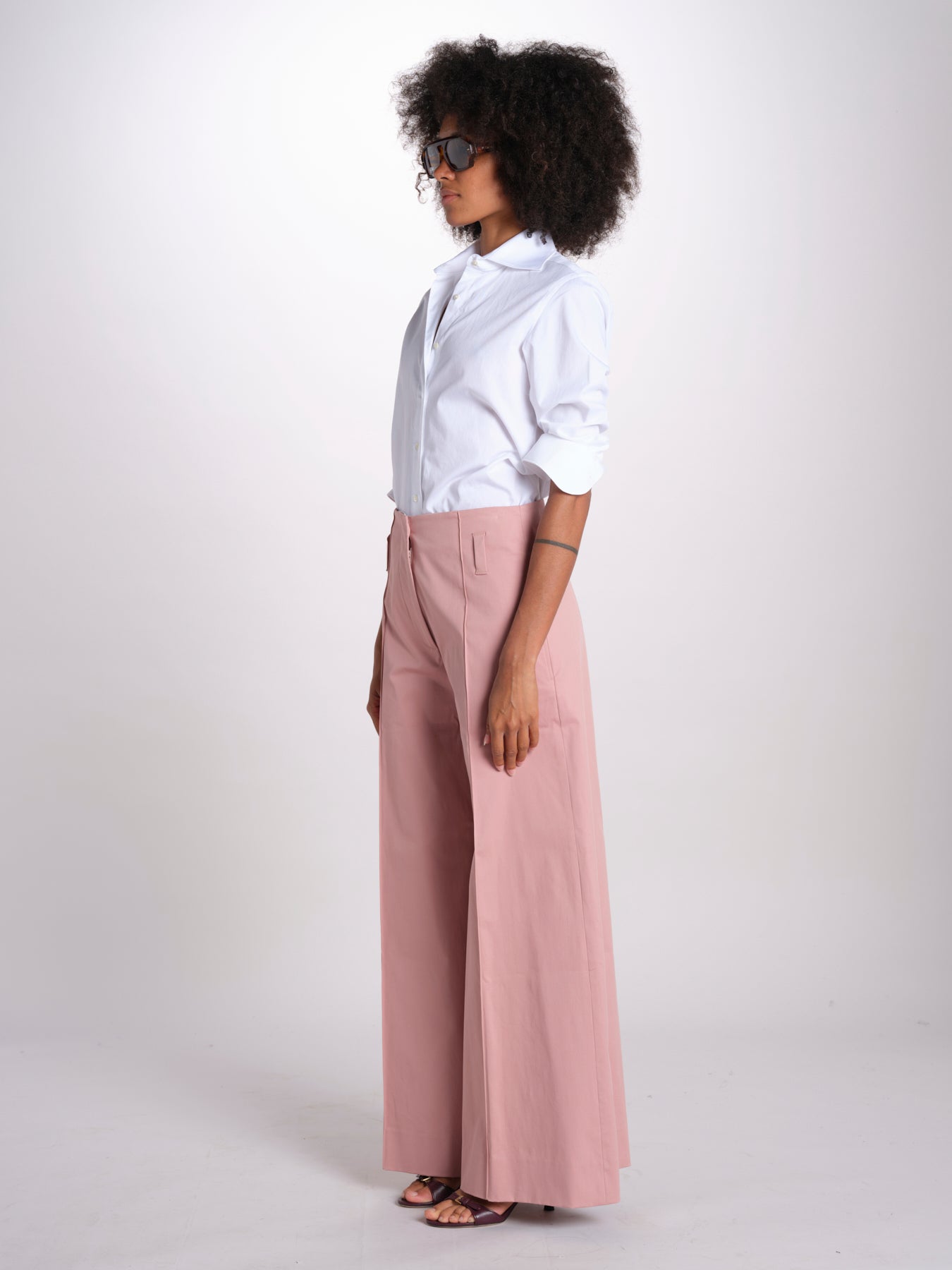 pantalone largo con nervature ORIANA 540 54165 quelledue 