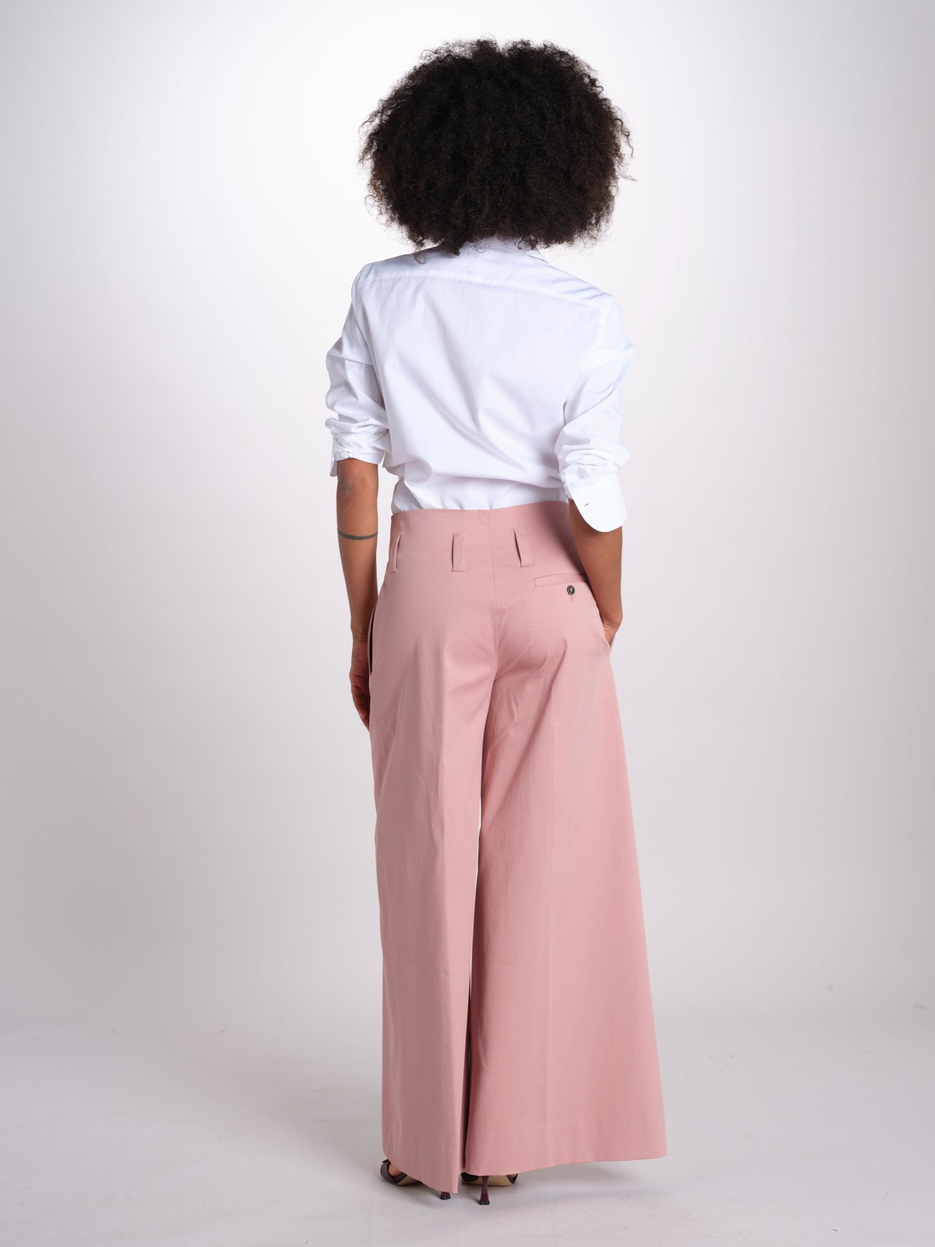 pantalone largo con nervature ORIANA 540 54165 quelledue 
