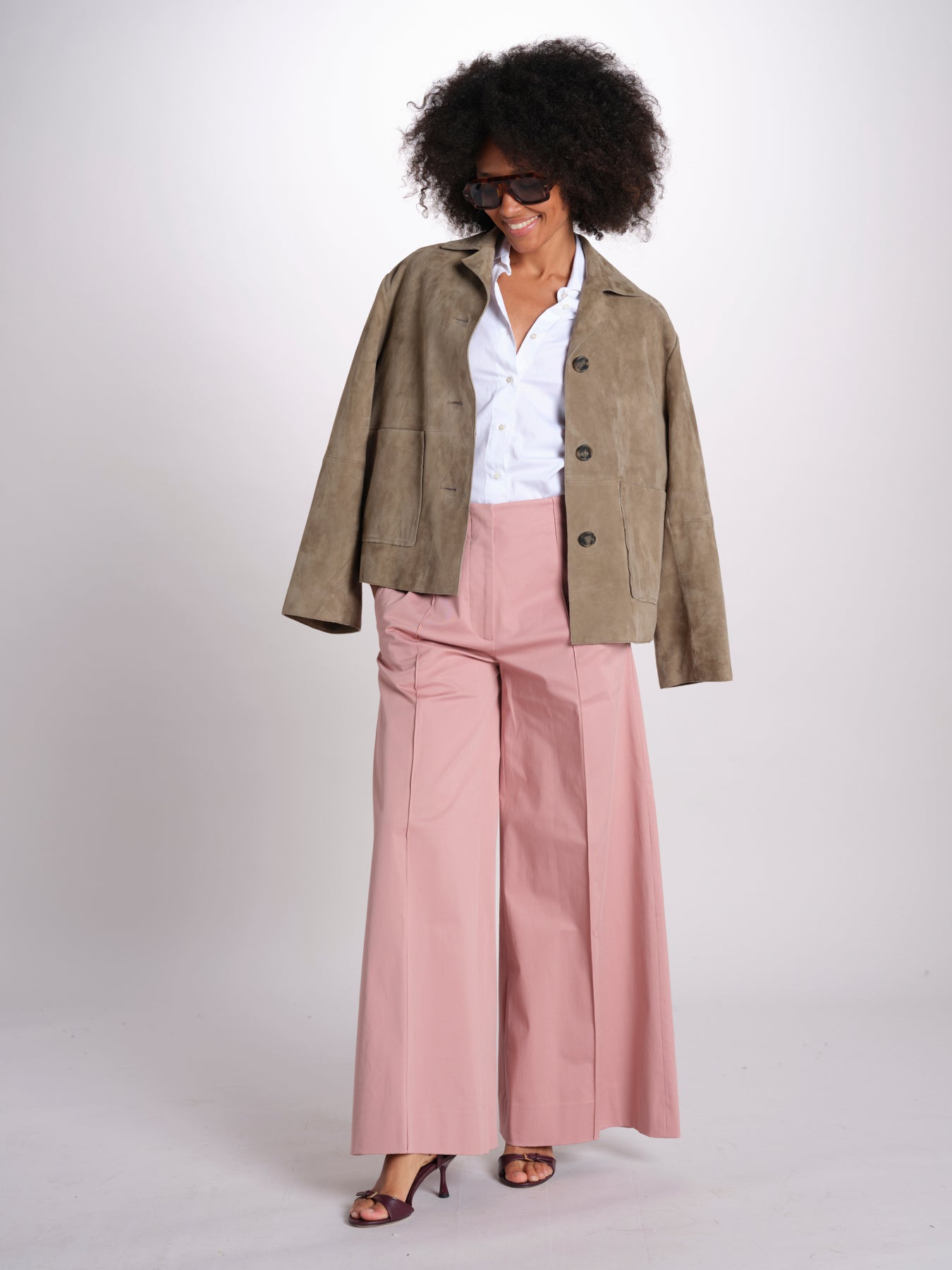 pantalone largo con nervature ORIANA 540 54165 quelledue 