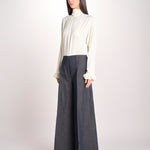 pantalone largo con nervature ORIANA 540 356 606 quelledue 