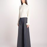 pantalone largo con nervature ORIANA 540 356 606 quelledue 