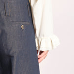 pantalone largo con nervature ORIANA 540 356 606 quelledue 