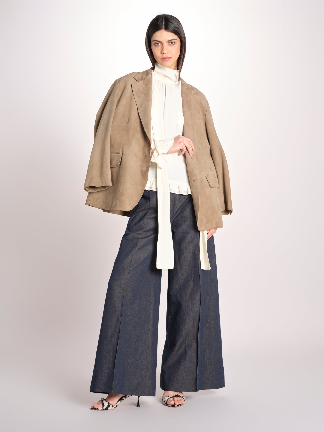 pantalone largo con nervature ORIANA 540 356 606 quelledue 