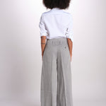 pantalone largo con nervature in lino ORIANA 540 50043 84 DENIM quelledue 