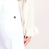 pantalone largo con nervature ORIANA 540 54 14 BIANCO quelledue 