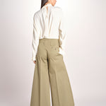 pantalone largo con nervature ORIANA 540 54 19 VERDE quelledue 