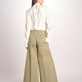 pantalone largo con nervature ORIANA 540 54 19 VERDE quelledue 