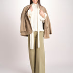 pantalone largo con nervature ORIANA 540 54 19 VERDE quelledue 