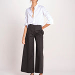 pantalone largo con nervature ORIANA 540 54 3 NERO quelledue 