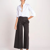 pantalone largo con nervature ORIANA 540 54 3 NERO quelledue 