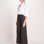 pantalone largo con nervature ORIANA 540 54 3 NERO quelledue 
