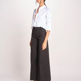 pantalone largo con nervature ORIANA 540 54 3 NERO quelledue 