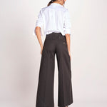 pantalone largo con nervature ORIANA 540 54 3 NERO quelledue 