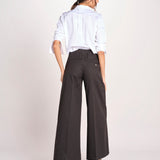 pantalone largo con nervature ORIANA 540 54 3 NERO quelledue 
