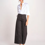 pantalone largo con nervature ORIANA 540 54 3 NERO quelledue 